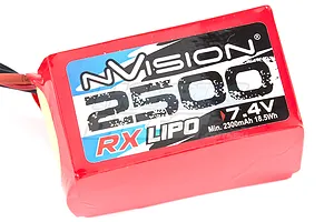 nVision 7.4V 2500mAh RX Soft Case LiPo Battery image 12786