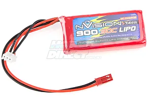 nVision 7.4v 900mAh 30C LiPo Battery image 12791