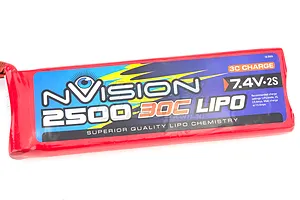 nVision 7.4V 2500mAh 30C Soft Case LiPo Battery image 12796