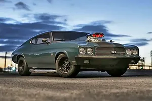 Kyosho Fazer Mk2 1970 Chevrolet Chevelle Supercharged RC Car Electric Brushless 1/10 Scale RTR - Dark Blue image 128127