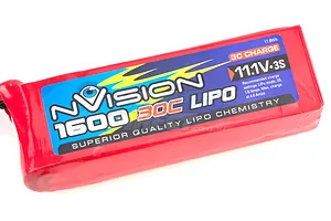 nVision 11.1V 1600mAh 30C Soft Case LiPo Battery image 12822