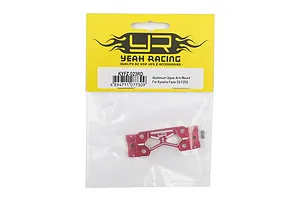 A red aluminium upper suspension arm mount for Kyosho Fazer D2 in its original Yeah Racing packaging.