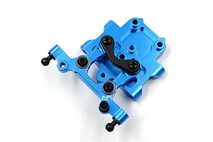 Yeah Racing Aluminium Steering Bellcrank and Drag Link Assembly - Blue image 128363