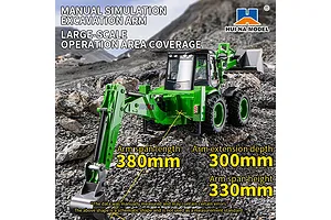 HuiNa 1579 RC Excavator Electric 4WD 1/14 Scale RTR - Green image 128544