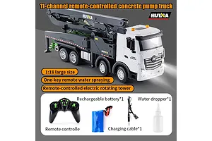 HuiNa 1381 RC Concrete Pump Truck Electric 2WD 1/18 Scale RTR - Grey image 128568
