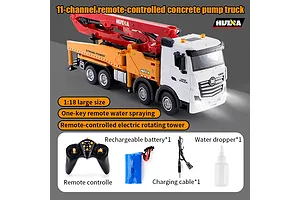 HuiNa 1381 RC Concrete Pump Truck Electric 2WD 1/18 Scale RTR - Red image 128575