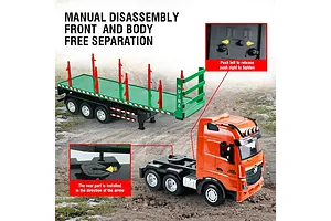 HuiNa 1312 RC Transporter Truck Electric 2WD 1/18 Scale RTR - Orange/Green image 128590