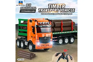 HuiNa 1313 RC Logging Truck Electric 2WD 1/18 Scale RTR - Orange/Green image 128592