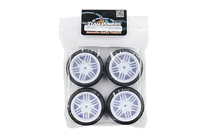 Team Powers 1/10 34R Treaded Tyres on Spoked Rims - Glued Wheels 4Pcs image 128661