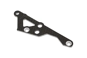 A Rovan carbon fibre right engine mount brace for RC vehicles, featuring a triangular cutout and multiple mounting holes.