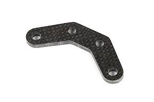 A V-shaped carbon fibre suspension pin brace with four mounting holes, isolated on a white background.