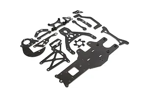 Rovan Carbon Fibre Shock Tower, Mount, Brace and Brake Disc Fin Set image 128769