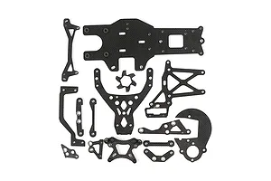 Rovan Carbon Fibre Shock Tower, Mount, Brace and Brake Disc Fin Set image 128770