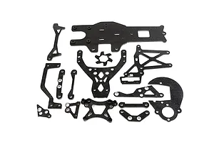 Rovan Carbon Fibre Shock Tower, Mount, Brace and Brake Disc Fin Set image 128773
