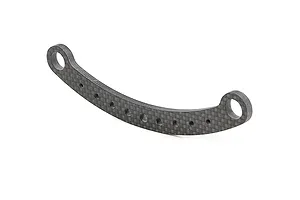 A curved Rovan carbon fibre steering connecting plate with multiple mounting holes, isolated on a white background.