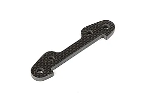 A Rovan carbon fibre front lower suspension arm pin brace for RC vehicles, featuring a flat, multi-hole design on a white background.