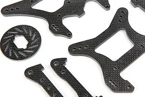 Rovan Carbon Fibre Shock Tower, Brace and Brake Disc Set image 3
