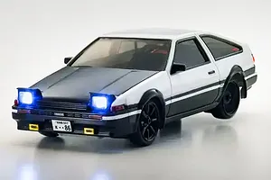 Kyosho First Mini-Z Initial D Toyota Sprinter Trueno AE86 RC Car Electric 2WD 1/28 RTR - White/Black image 129130