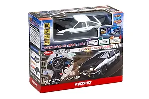 Kyosho First Mini-Z Initial D Toyota Sprinter Trueno AE86 RC Car Electric 2WD 1/28 RTR - White/Black image 129134