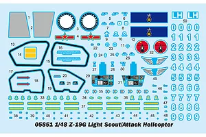 Trumpeter 1/48 Z-19G Light Scout/Attack Helicopter Scaled Plastic Model Kit image 129633