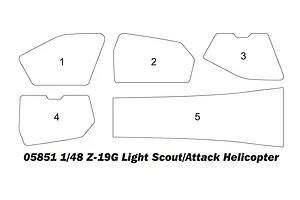 Trumpeter 1/48 Z-19G Light Scout/Attack Helicopter Scaled Plastic Model Kit image 129634