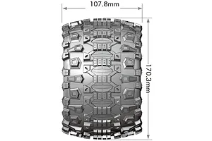 Louise 3.8" MT-Uphill (Sport Compound) Tyres on (1/2" Offset) Black Rims - Glued Wheels 2Pcs image 129705