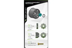 Louise 3.8" MT-Mcross (Sport Compound) Tyres on (1/2" Offset) Black Rims - Glued Wheels 2Pcs image 129711