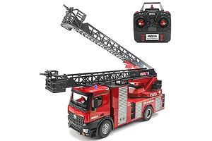 Huina Fire Truck with Water Cannon and Ladder RC Fire Truck Electric 2WD 1/14 Scale RTR image 130054