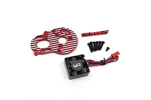 Yeah Racing Aluminium Multi-Angle Motor Plate with Fan - Red image 130710