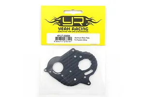 Yeah Racing black aluminium motor mount plate for Kyosho Ultima in original retail packaging.