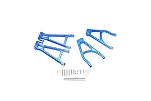 GPM Blue Aluminium E-Revo VXL 2.0 Rear Upper & Lower Suspension Arm Set w/ Hardware image 130802