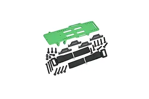 GPM Green Aluminium Large Battery Tray w ESC & Receiver Mount image 130918