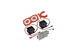 GPM Orange Aluminium Adjustable Motor Heatsink w/ Dual Cooling Fans image 131056