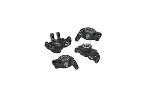 GPM Black Aluminium Steering & Rear Hubs 4Pcs w/ Larger Bearings image 131133