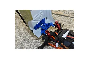 GPM Blue Aluminium SCX24 Rear Bumper &amp;amp; Body Shell Mount w/ Hardware image 131287
