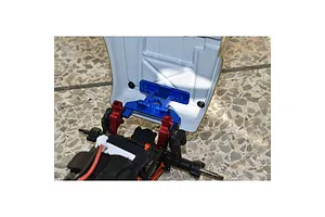 GPM Blue Aluminium SCX24 Rear Bumper &amp;amp; Body Shell Mount w/ Hardware image 131288