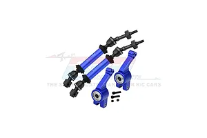 GPM Blue Aluminium Traxxas Slash 4x4 Rear Hubs & Universal Drive Shafts w/ Oversized 6x13x5 Bearings image 131372