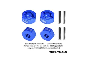 GPM Aluminium 12mm Hexes 4Pcs - Blue