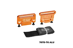 GPM Aluminium Battery Retainers with Velcro Strap - Orange