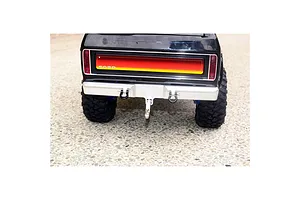 GPM Black Aluminium TRX-4 Bronco Rear Bumper w/ D-Ring & Drop Hitch image 131423
