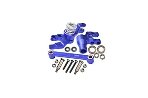 GPM Blue Aluminium Steering Bellcrank/Drag Link Assembly w/ Servo Saver image 131517