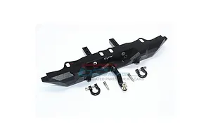 GPM Black Aluminium Rear Bumper w/ D-Rings & Drop Hitch image 131634