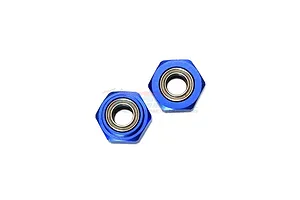 GPM Blue Aluminium TT-03 12mm Front Wheel Hex Adapter w/ Bearings 2Pcs image 131666