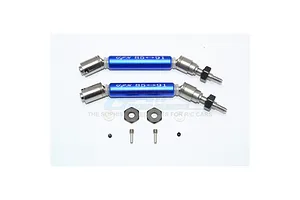 GPM Blue Stainless Steel Traxxas Slash/Stampede 4x4 Front Universal Drive Shafts 2Pcs w/ 12mm Hexs image 131678