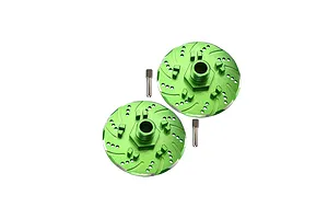 GPM Aluminium 17mm Brake Disc Wheel Hex +6mm Adapters 2Pcs - Green image 131740