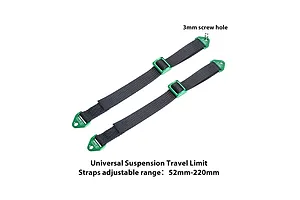 GPM Aluminium and Nylon Adjustable Front or Rear Suspension Limit Straps 2Pcs - Black and Green image 131747
