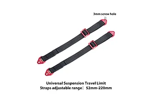 GPM Aluminium and Nylon Adjustable Front or Rear Suspension Limit Straps 2Pcs - Black and Red