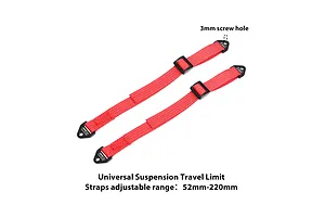 GPM Aluminium and Nylon Adjustable Front or Rear Suspension Limit Straps 2Pcs - Black and Red image 131751