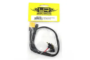 Yeah Racing WPT-0163 LiPo charging lead with XT60 connector and 2mm angled bullet plugs in retail packaging.