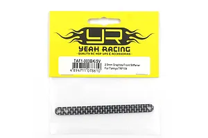 Yeah Racing 2.0mm graphite front stiffener for Tamiya TRF104 in retail packaging.